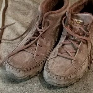 Brown suede boot shoes
